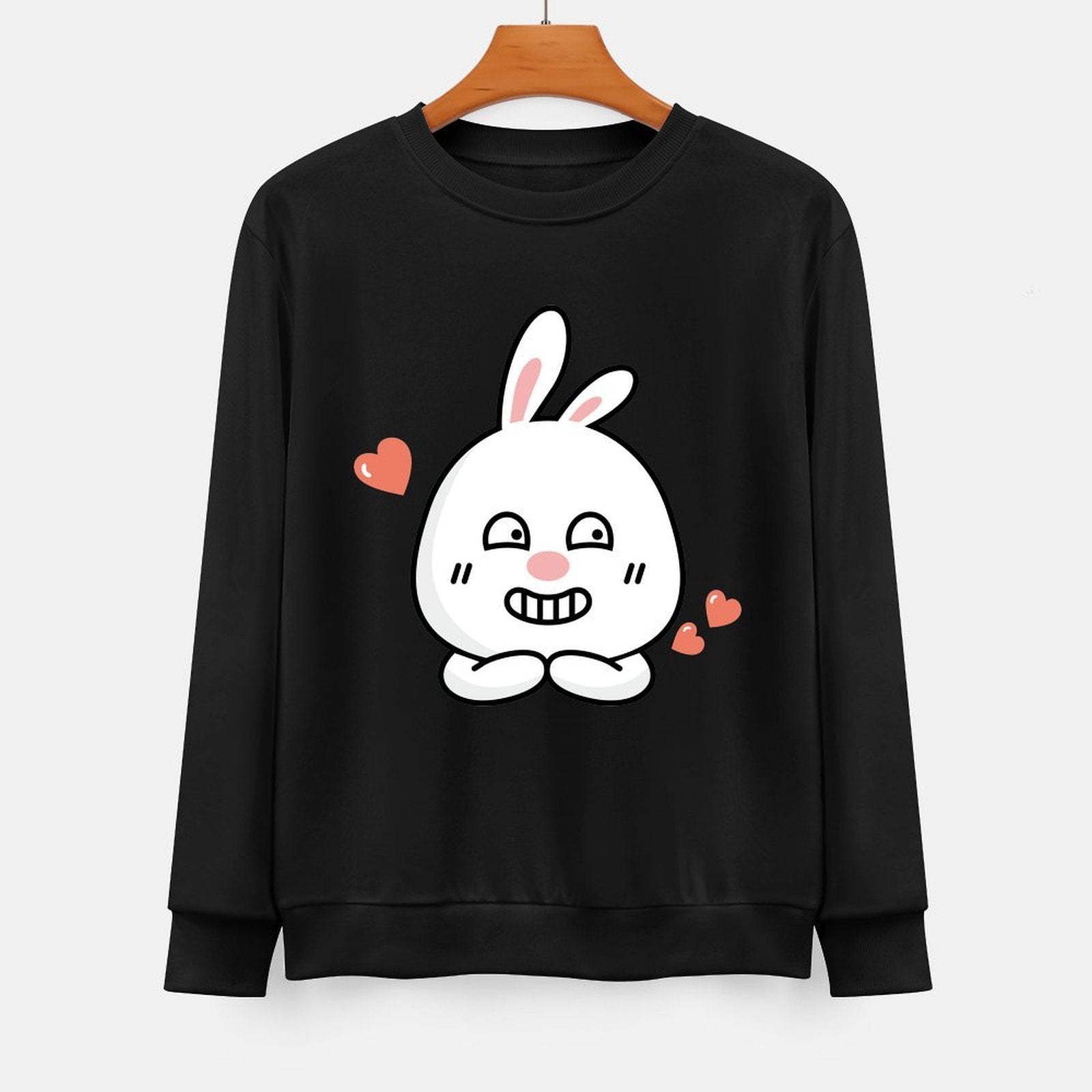 Front Patterned Long Sleeve TopMidweight Relaxed Fit